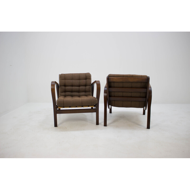 Set of 2 vintage armchairs by Karel Kozelka and Antonin Kropacek 1940s