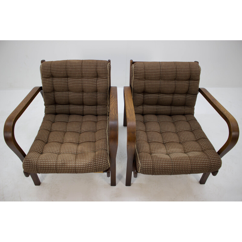 Ensemble de 2 fauteuils vintage de Karel Kozelka et Antonin Kropacek 1940
