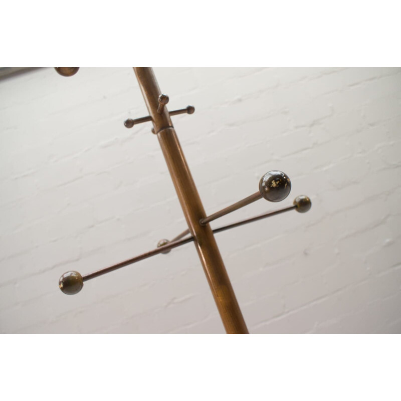 Vintage coat stand in wood Sputnik, 1960s