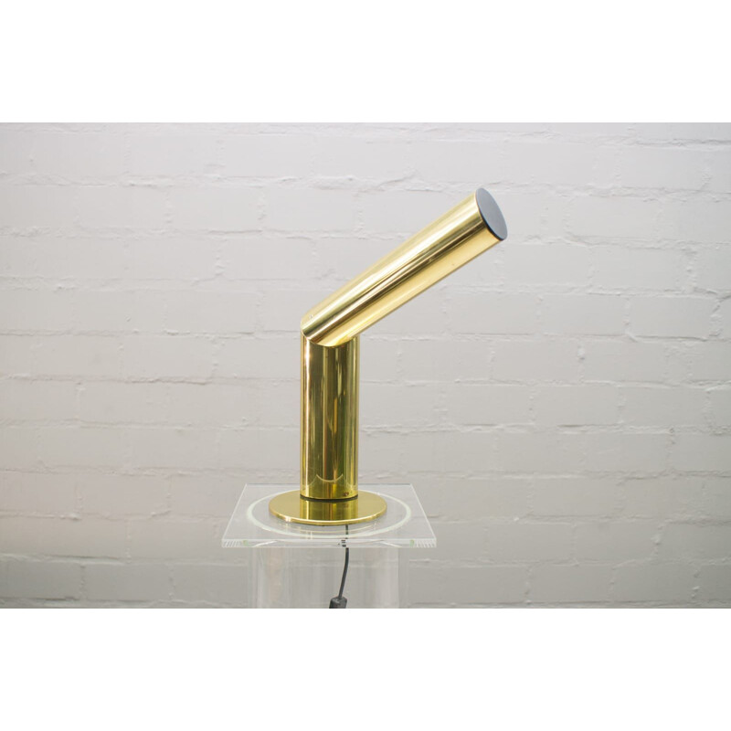 Vintage brass table lamp by Jonas Hidle for Høvik Lys As, Norway 1980