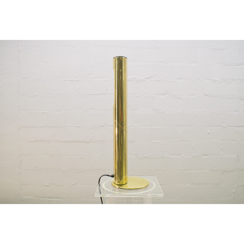 Vintage brass table lamp by Jonas Hidle for Høvik Lys As, Norway 1980