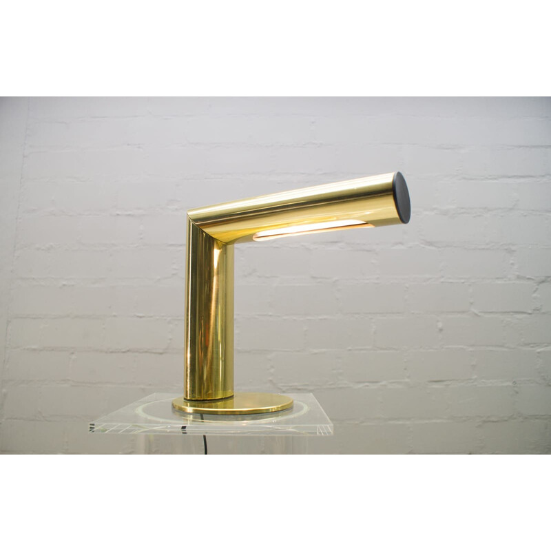 Vintage brass table lamp by Jonas Hidle for Høvik Lys As, Norway 1980