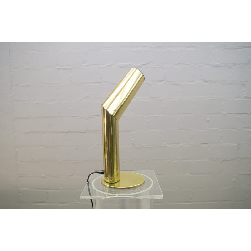 Vintage brass table lamp by Jonas Hidle for Høvik Lys As, Norway 1980