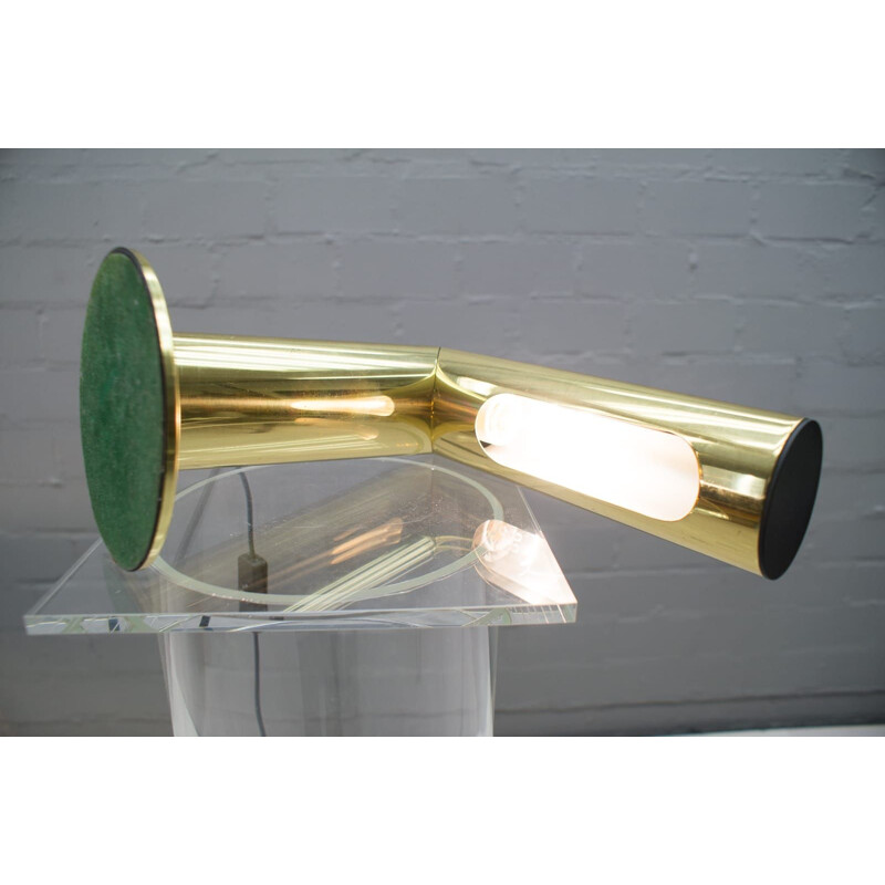 Vintage brass table lamp by Jonas Hidle for Høvik Lys As, Norway 1980