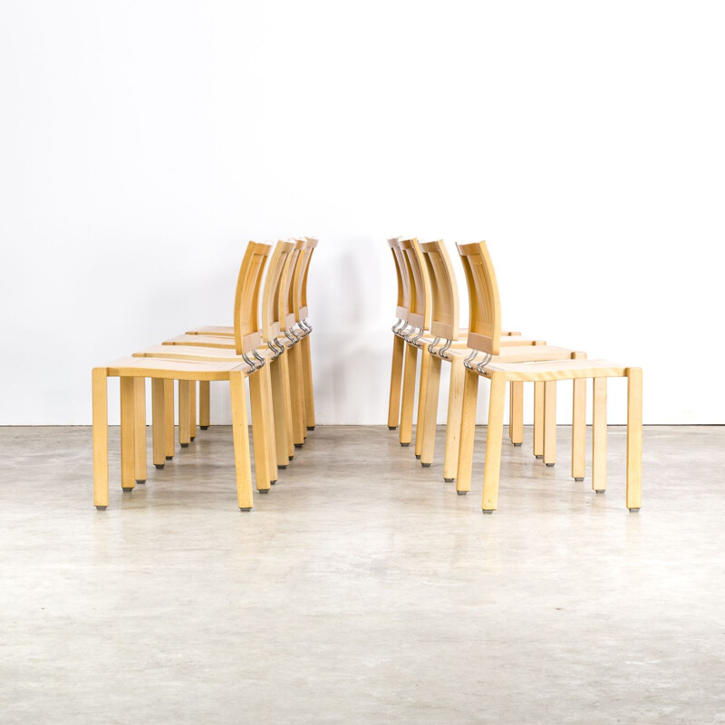 Ensemble de 8 chaises vintage Quadro W par Bruno Rey et Charles Polin pour Dietiker