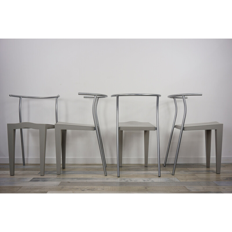 Set of 4 vintage chairs Dr Glob by Philippe Starck for Kartell 1980s