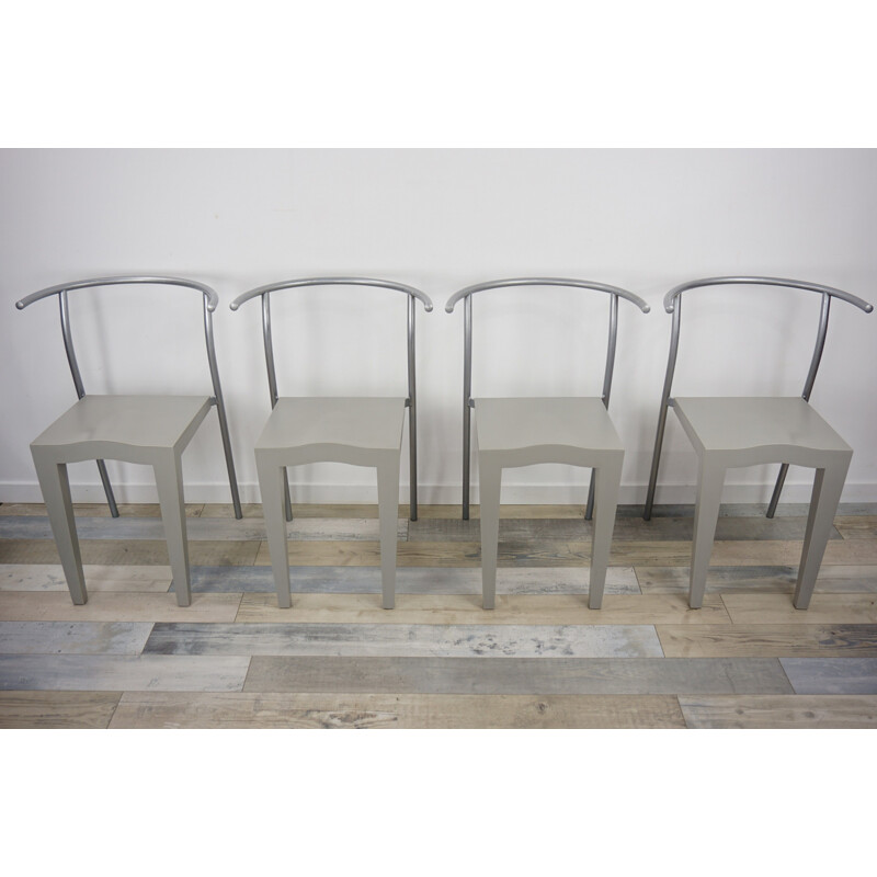 Set of 4 vintage chairs Dr Glob by Philippe Starck for Kartell 1980s