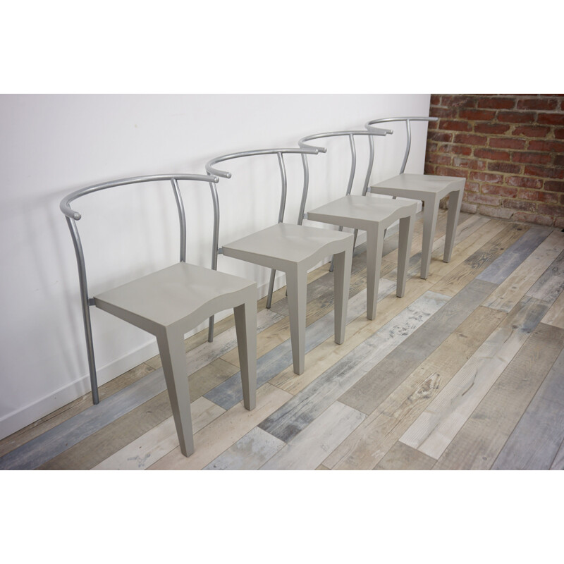 Set of 4 vintage chairs Dr Glob by Philippe Starck for Kartell 1980s