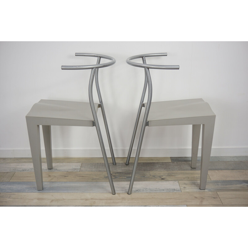 Set of 4 vintage chairs Dr Glob by Philippe Starck for Kartell 1980s