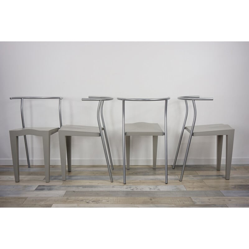 Set of 4 vintage chairs Dr Glob by Philippe Starck for Kartell 1980s
