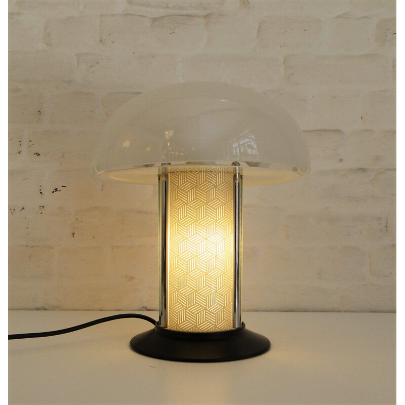 Vintage glass lamp by Federico de Majo 1980