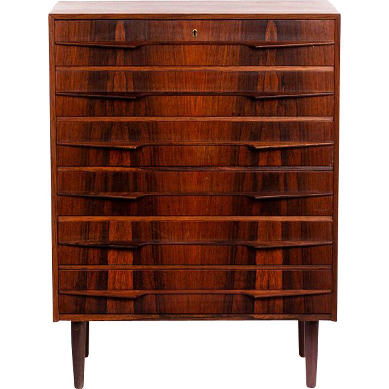 Vintage large Danish chest of drawers in rosewood