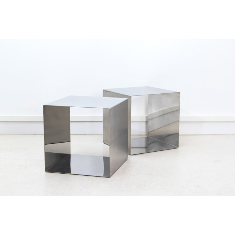 Paire de tables basses Cube, Maria PERGAY - 1960