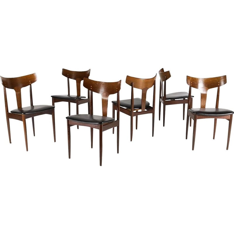 Vintage set of 6 dining chairs by Samcom, Danemark,1960