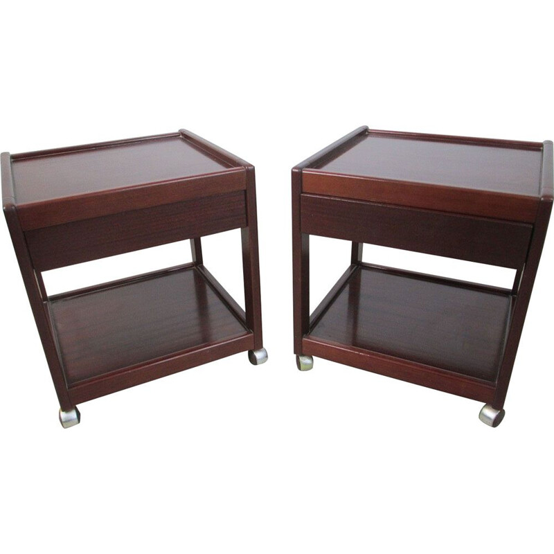 2 vintage mahogany night stand,1970