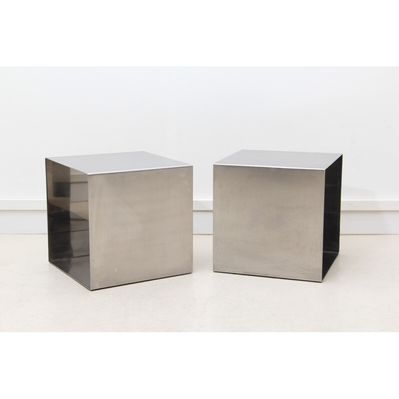 Paire de tables basses Cube, Maria PERGAY - 1960