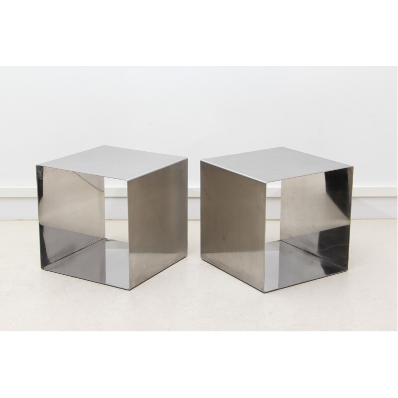 Paire de tables basses Cube, Maria PERGAY - 1960