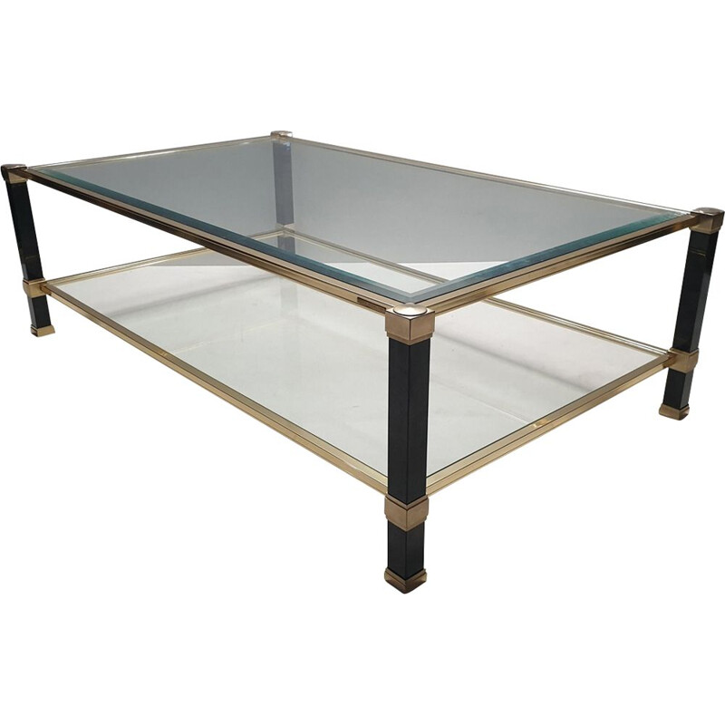 Vintage brass coffee table by Pierre Vandel 1980s