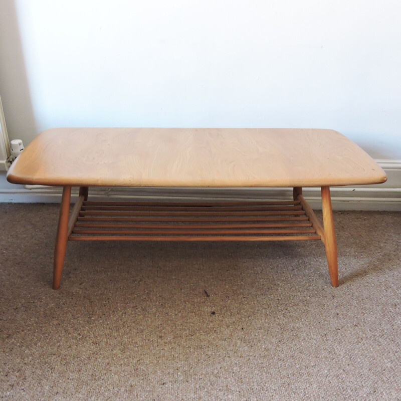 Vintage Ercol coffee table with magazine rack 1960