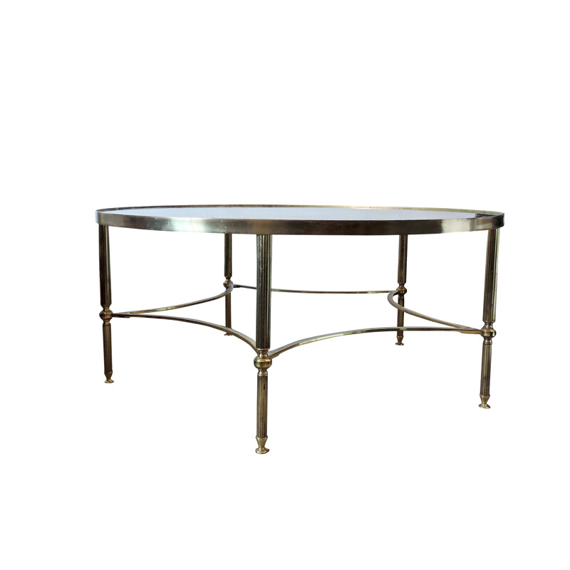 Vintage coffee table with brass details,1950 