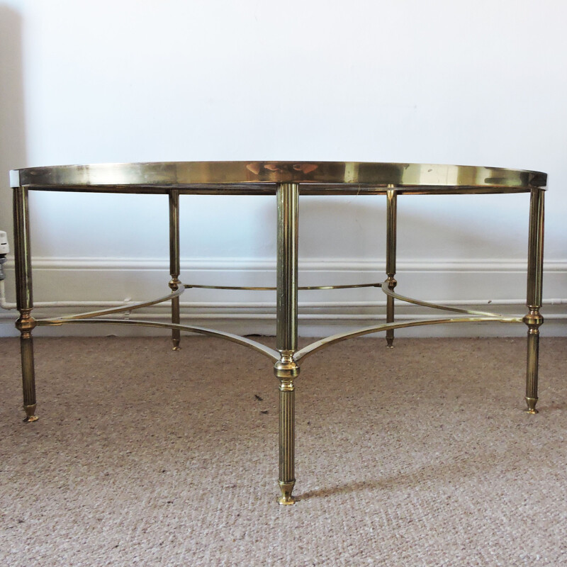 Vintage coffee table with brass details,1950 