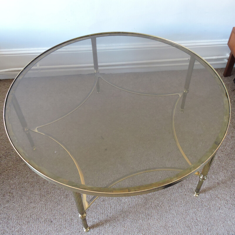 Vintage coffee table with brass details,1950 