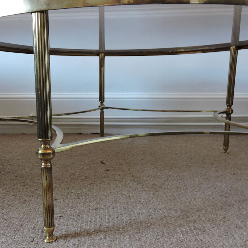 Vintage coffee table with brass details,1950 