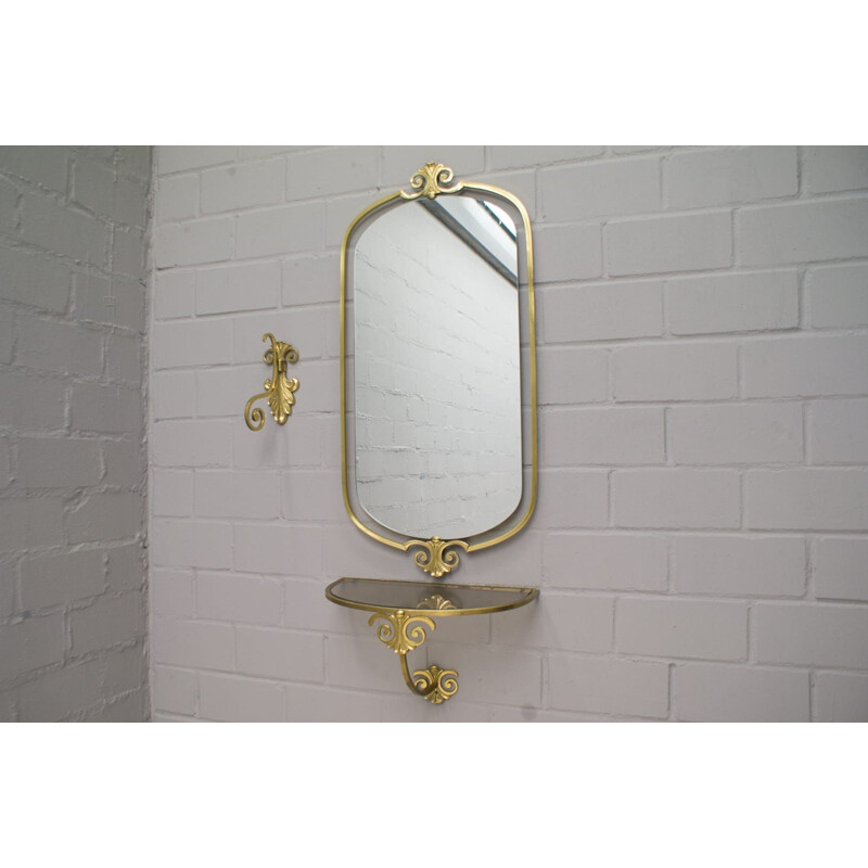 Vintage brass mirror, 1950