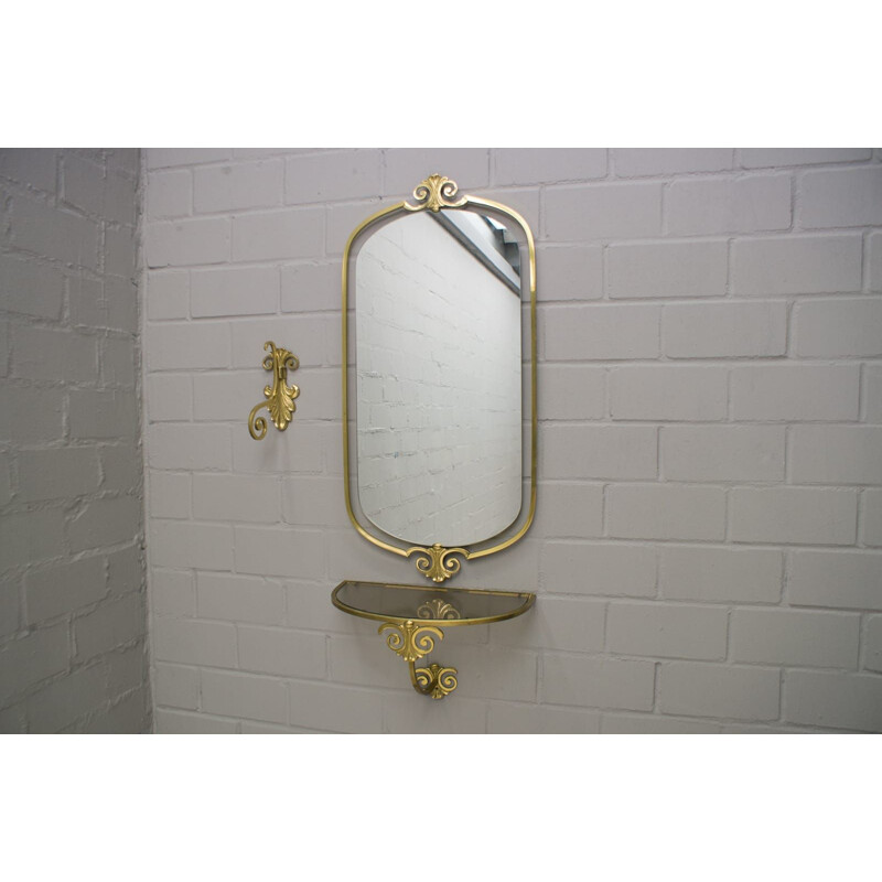 Vintage brass mirror, 1950