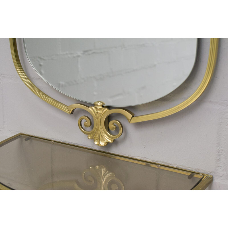 Vintage brass mirror, 1950