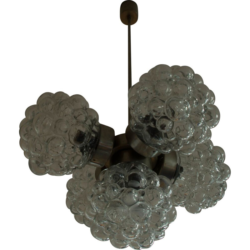 Vintage glass chandelier for Kamenicky Senov, 1970