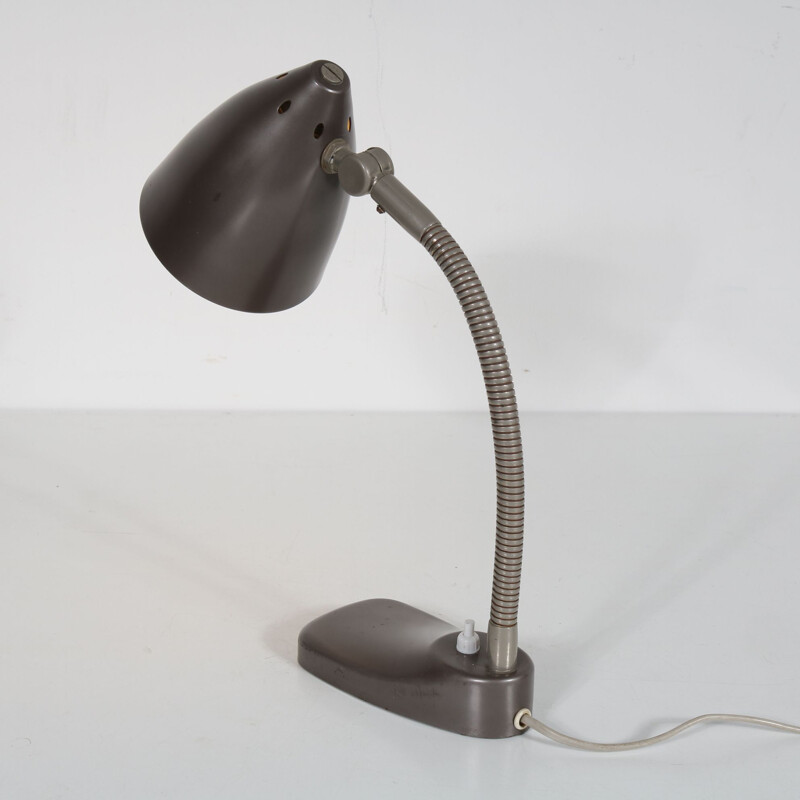 Vintage black lacquered desk lamp by Hala 1950s  