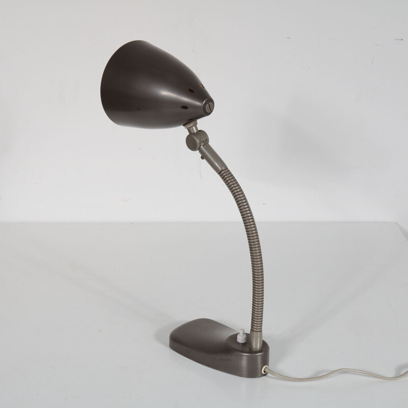 Vintage black lacquered desk lamp by Hala 1950s  
