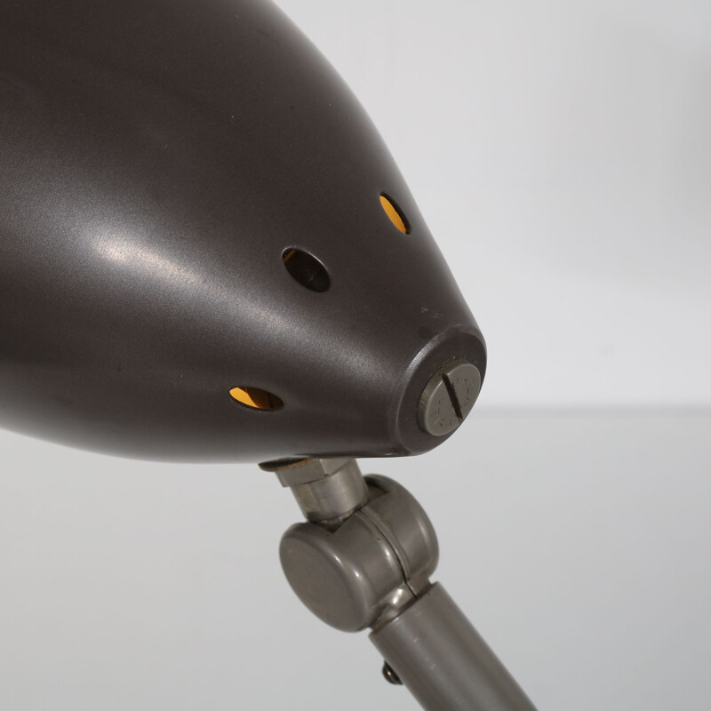 Vintage black lacquered desk lamp by Hala 1950s  