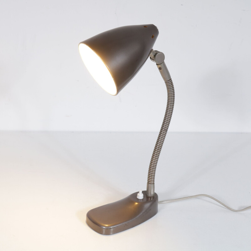 Vintage black lacquered desk lamp by Hala 1950s  