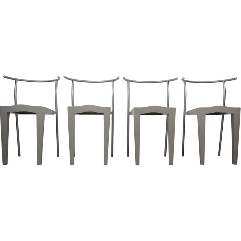 Set of 4 vintage chairs Dr Glob by Philippe Starck for Kartell 1980s