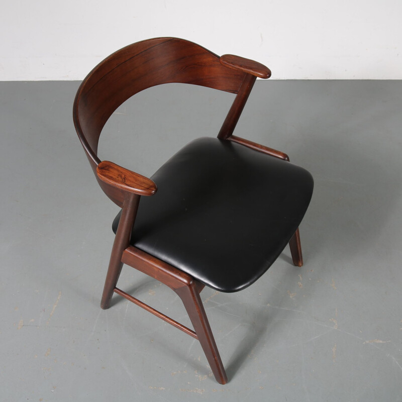 Chaise de salle à manger vintage en palissandre par Kai Kristiansen pour Korup 1950