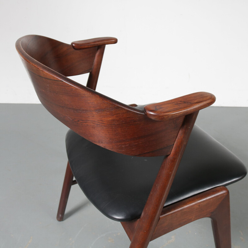 Vintage rosewood dinning chair by Kai Kristiansen for Korup 1950