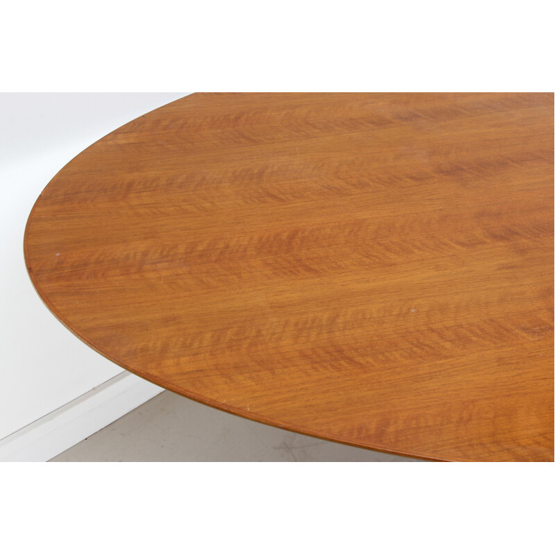 Knoll oval large dining table in wood, Florence KNOLL - 1960s