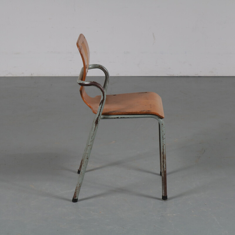 Chaise à repas vintage par Ahrend de Crikel,Pays-Bass,1950