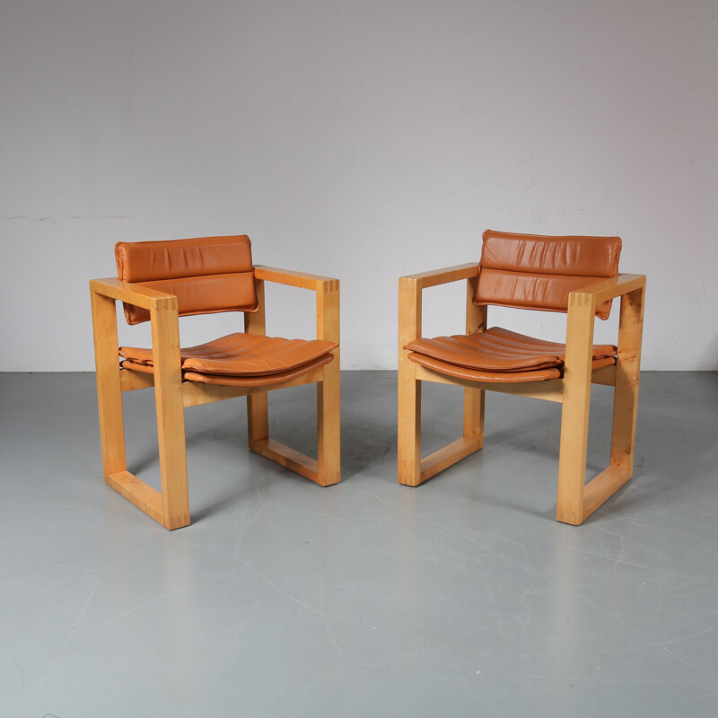 Vintage pair of lounge chairs by Ate van Apeldoorn for Houtwerk Hattem, Netherlands,1960