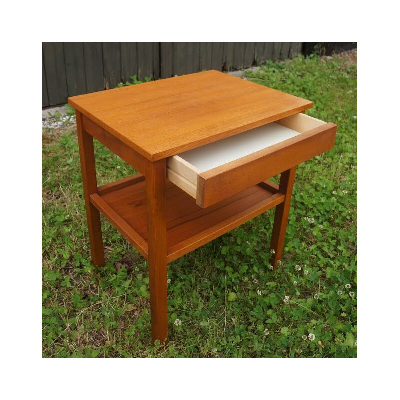 Vintage Scandinavian bedside table with drawer,1960