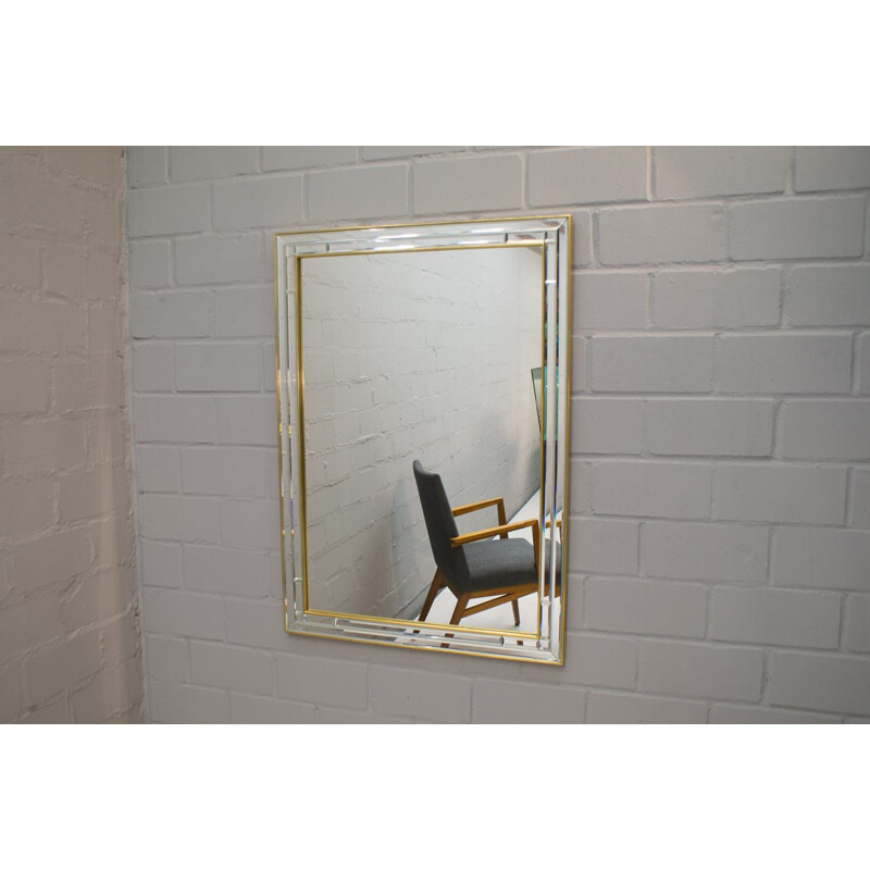 Vintage rectangular mirror, Belgium,1970