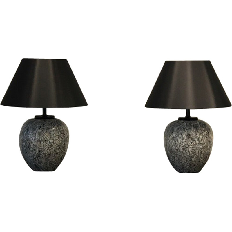 Pair of vintage ceramic lamps for Pander Holland, 1970