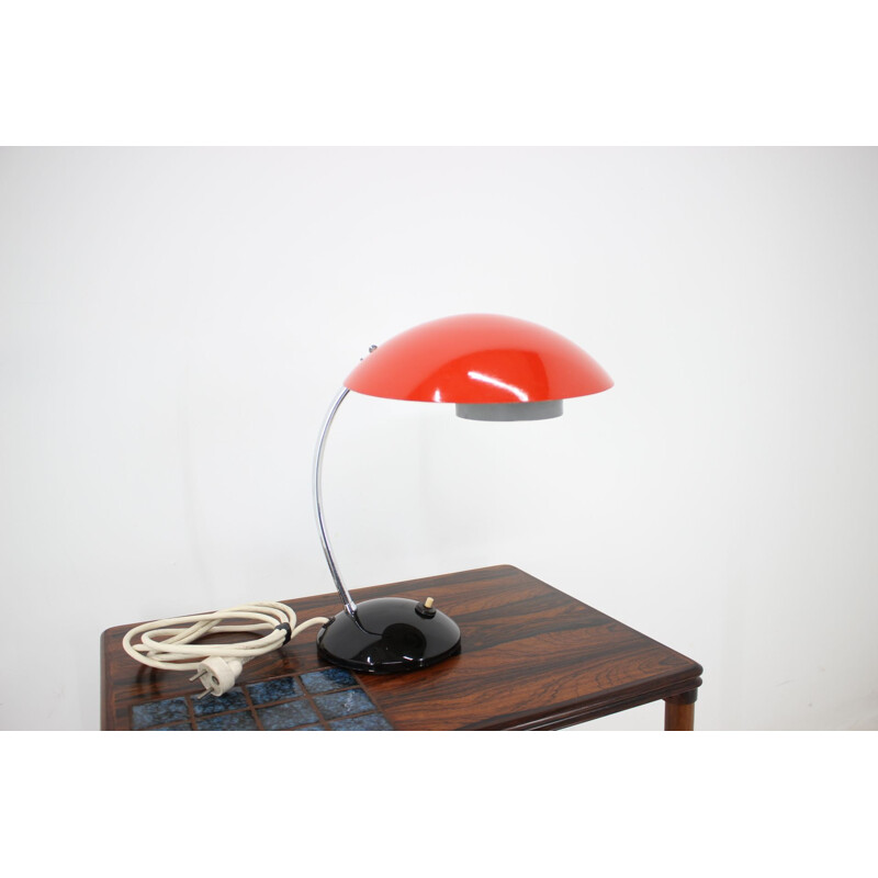 Vintage lacquered metal table lamp, Czechoslovakia 1960