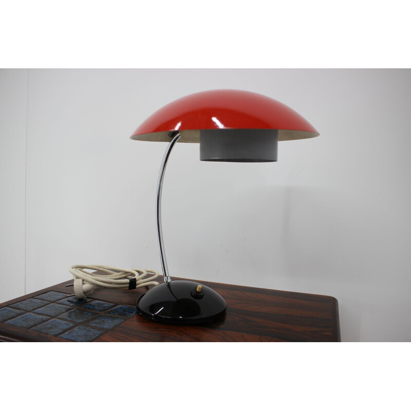 Vintage lacquered metal table lamp, Czechoslovakia 1960