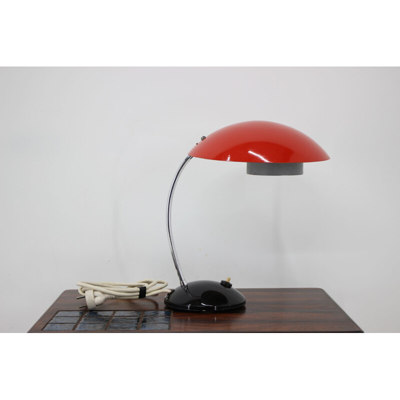 Vintage lacquered metal table lamp, Czechoslovakia 1960