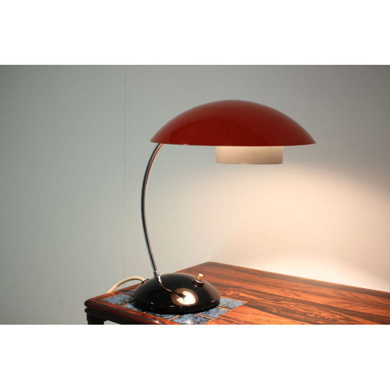 Vintage lacquered metal table lamp, Czechoslovakia 1960