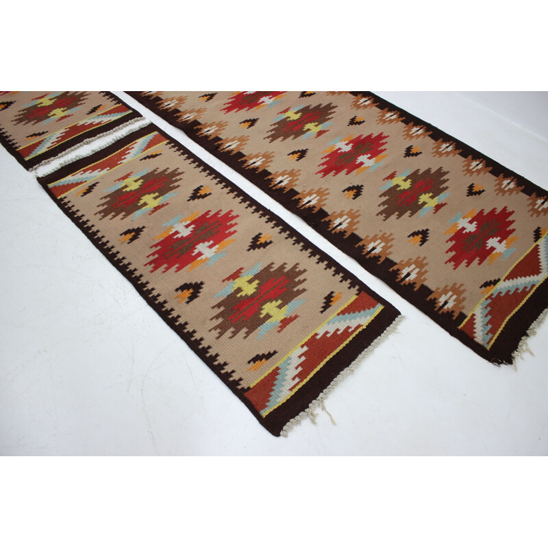 Set of 3 vintage wool rugs, Czechoslovakia 1960