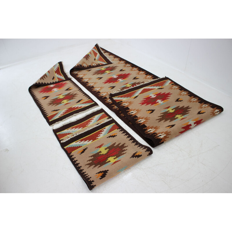 Set of 3 vintage wool rugs, Czechoslovakia 1960